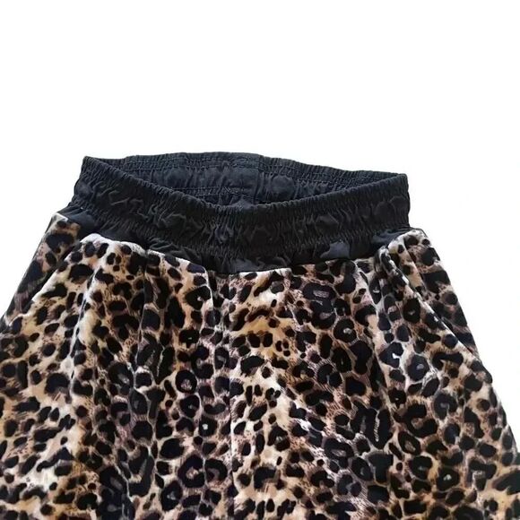 Always Women’s Trendy Cheetah Print Brown Black Cozy Jogger Pants SZ S # 1048 - Picture 2 of 12